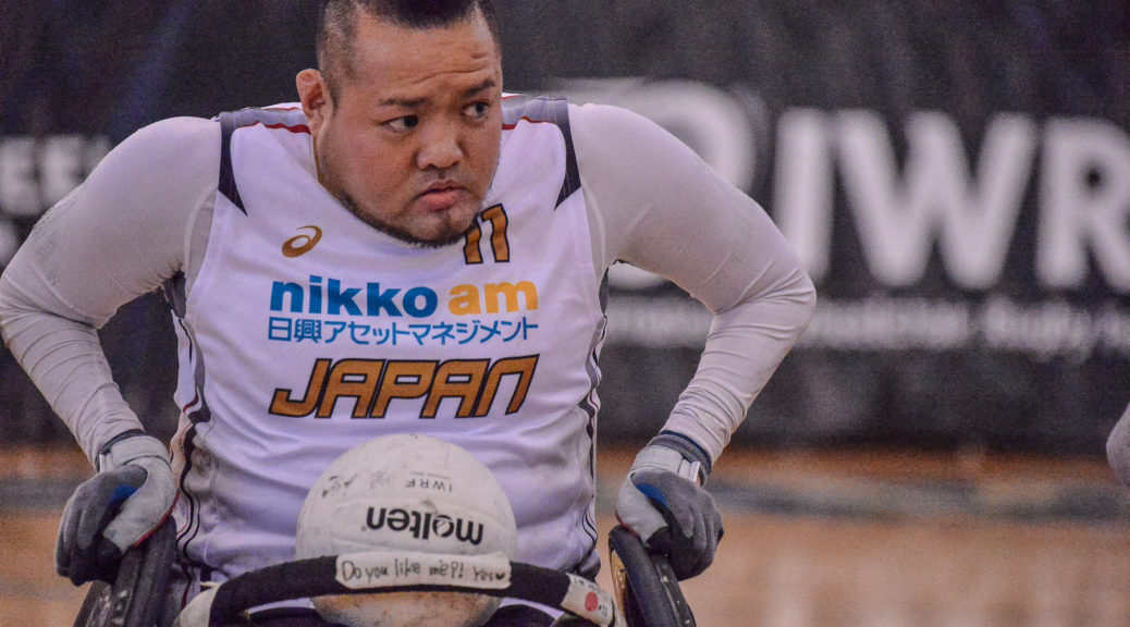 Team Japan's Shin Nakazato at the Vancouver Invitational Wheelchair Rugby Tournament. 2016.